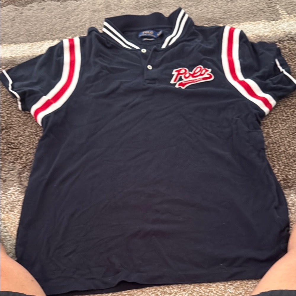 Polo by Ralph Lauren Navy and Red Men's Polo Shirt